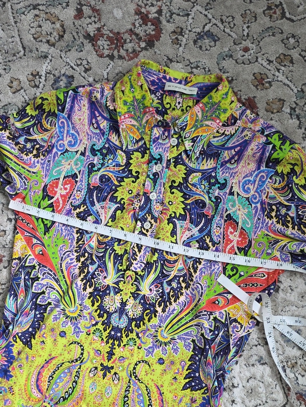 Etro vibrant yellow paisley long-sleeve shirt - Picture 5 of 9